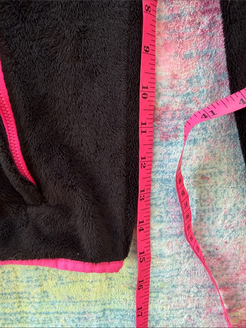 PINK Victoria's Secret Black Fleece Jacket with Pink Accents - Picture 7 of 8